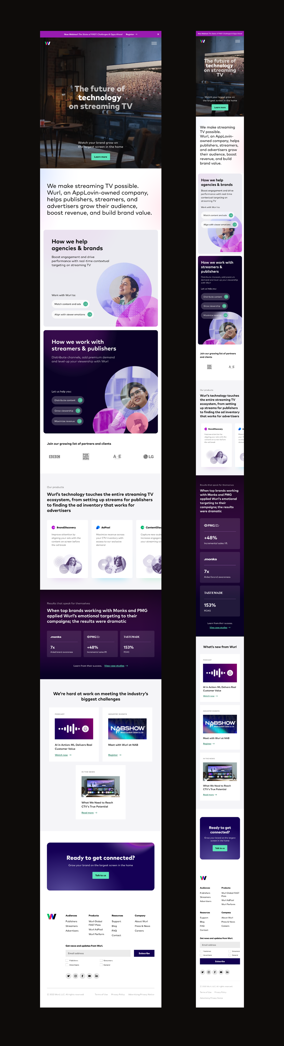 Wurl Homepage Mobile Tablet Designs